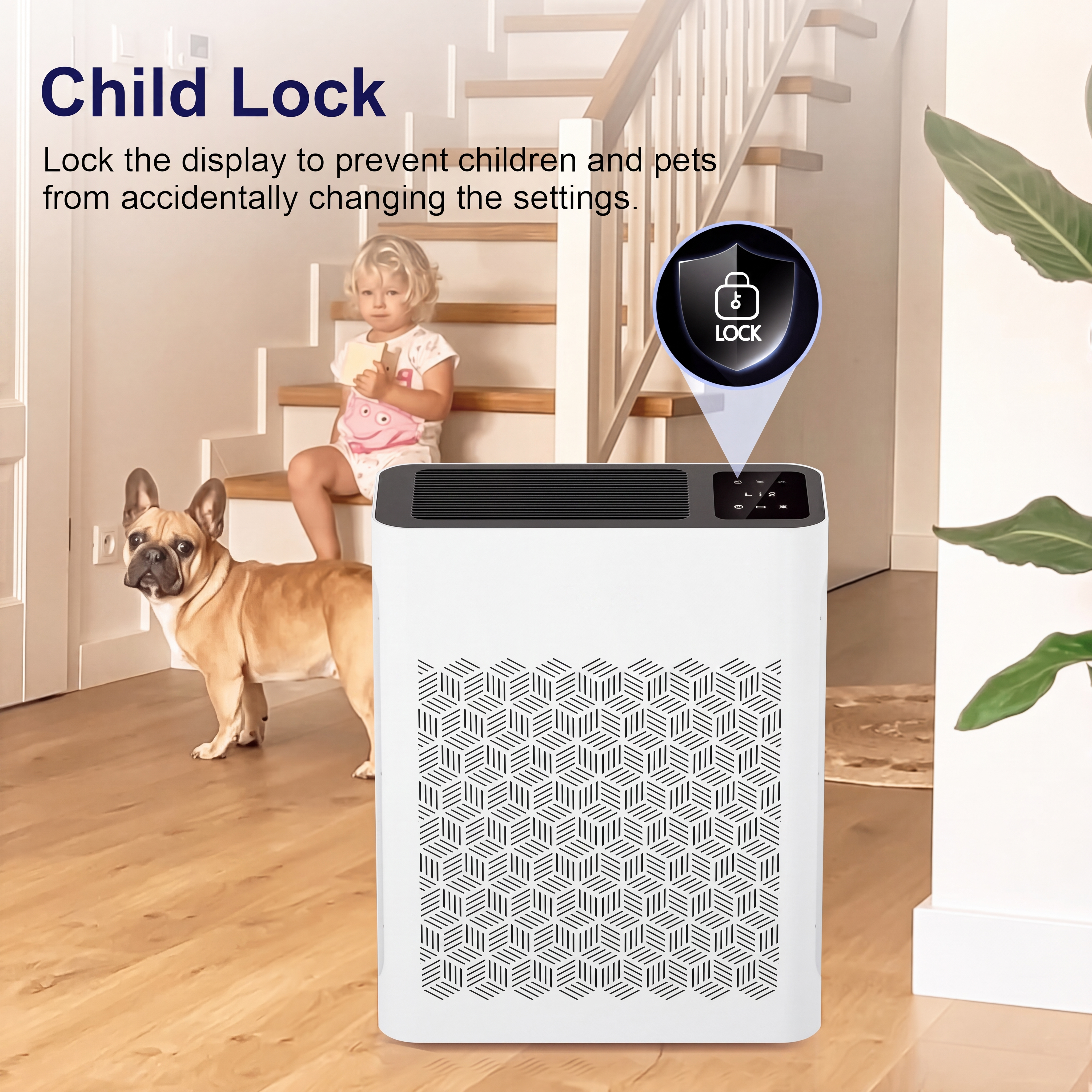 HEPA Air Purifier for Home Large Room 1295 sq ft, Timer, Air Quality Sensor