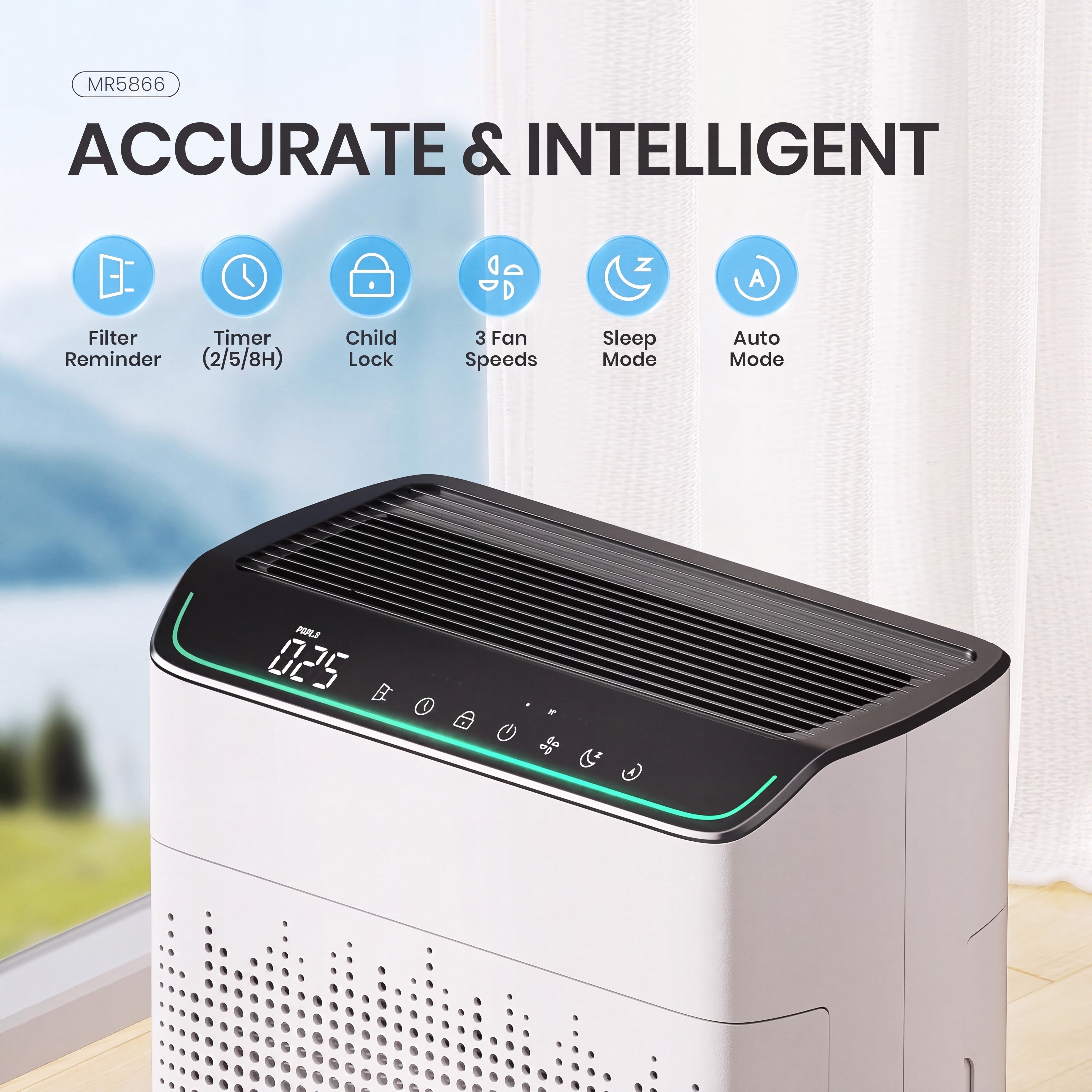 Smart Air Purifier for Home Large Room 1290 sq ft, WiFi, Timer, PM2.5