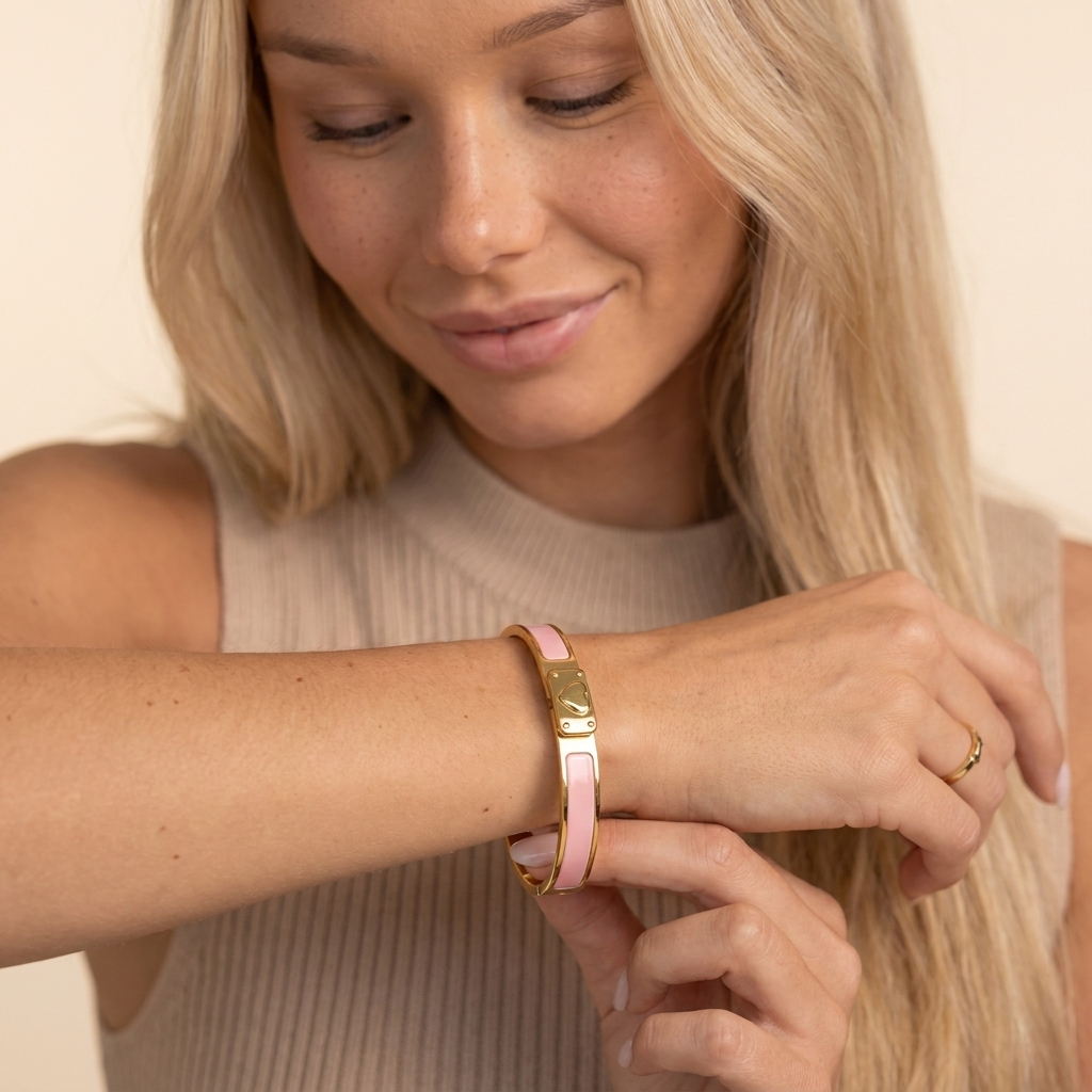 Baby Pink Agapi Bracelet - close-up