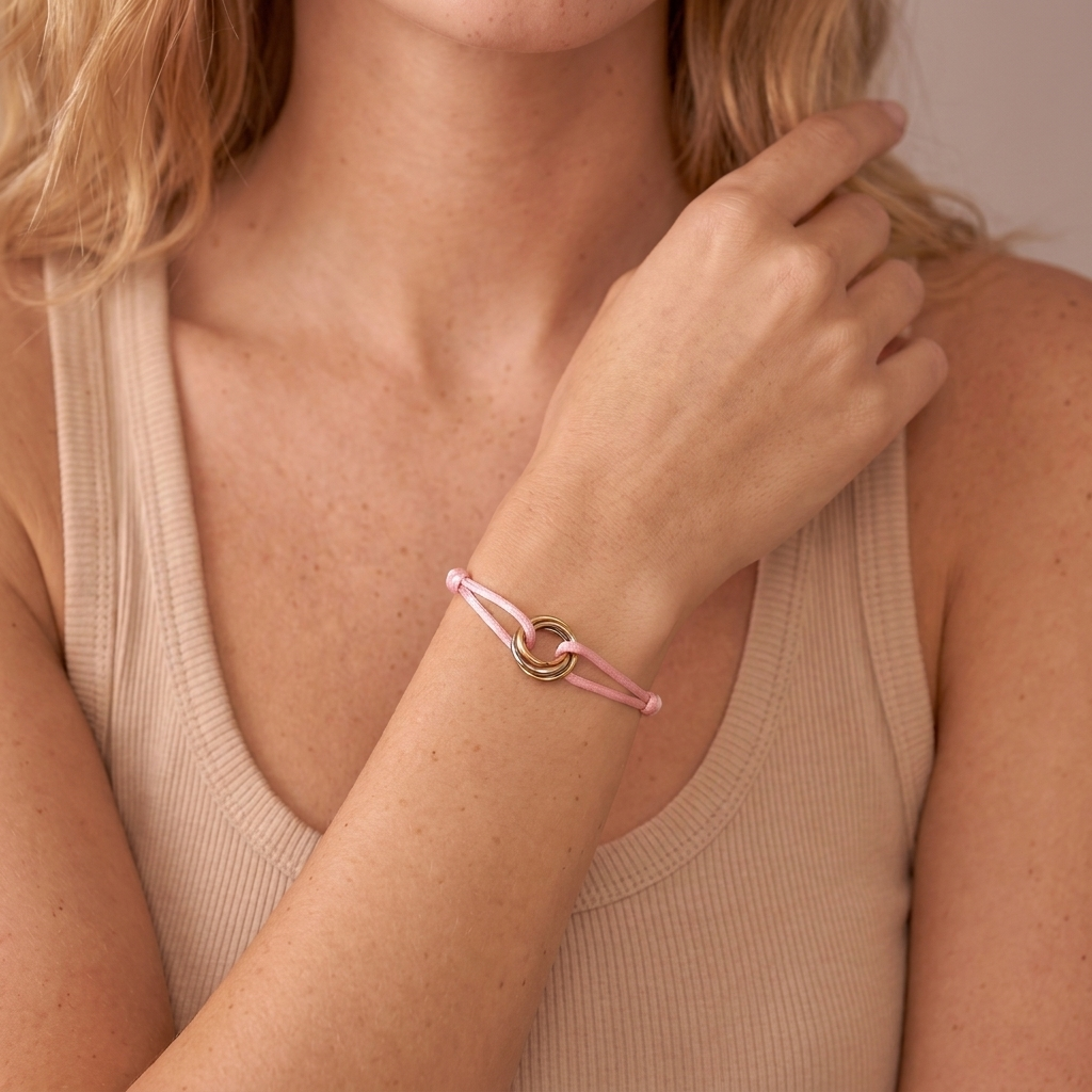 Valencia Cord Bracelet - Pink - close-up
