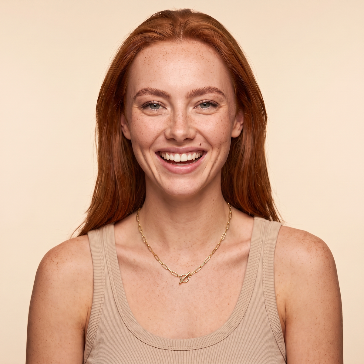 Dainty Gold Paperclip Chain Necklace - worn