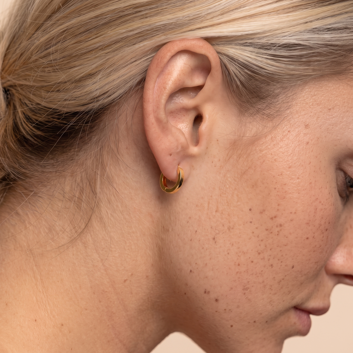 Mini Huggie Hoop Earrings - close-up