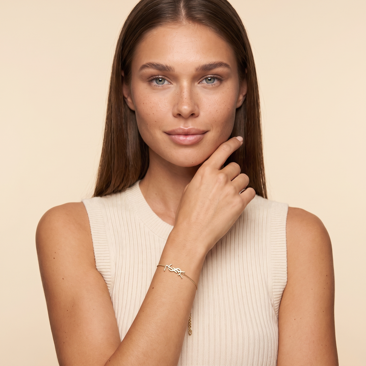 Interlocking SL Gold Charm Bracelet