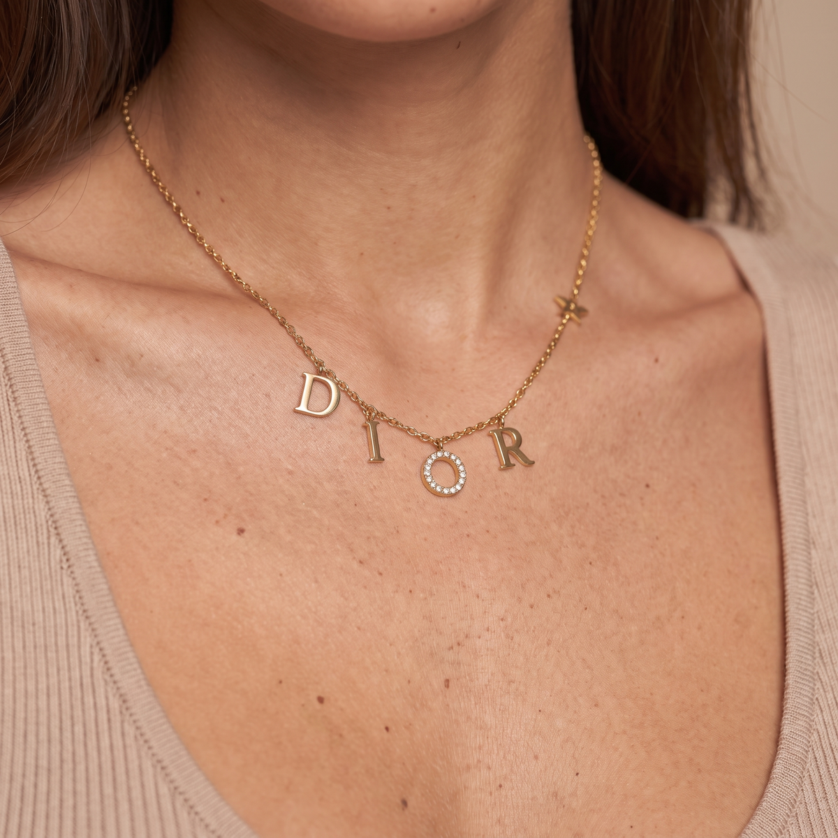 Gold CR Necklace