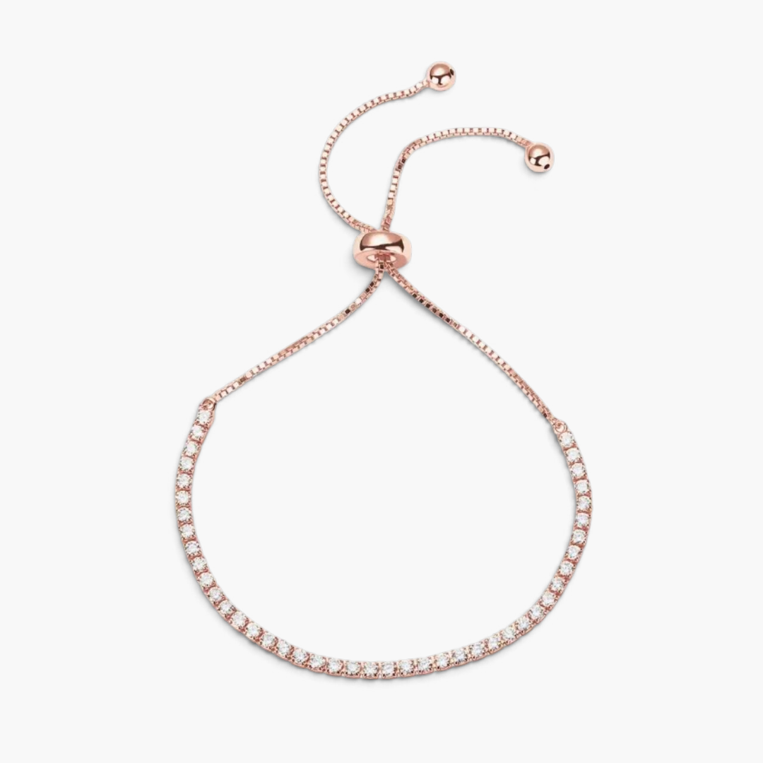 Bracelet tennis ajustable en zircones cubiques