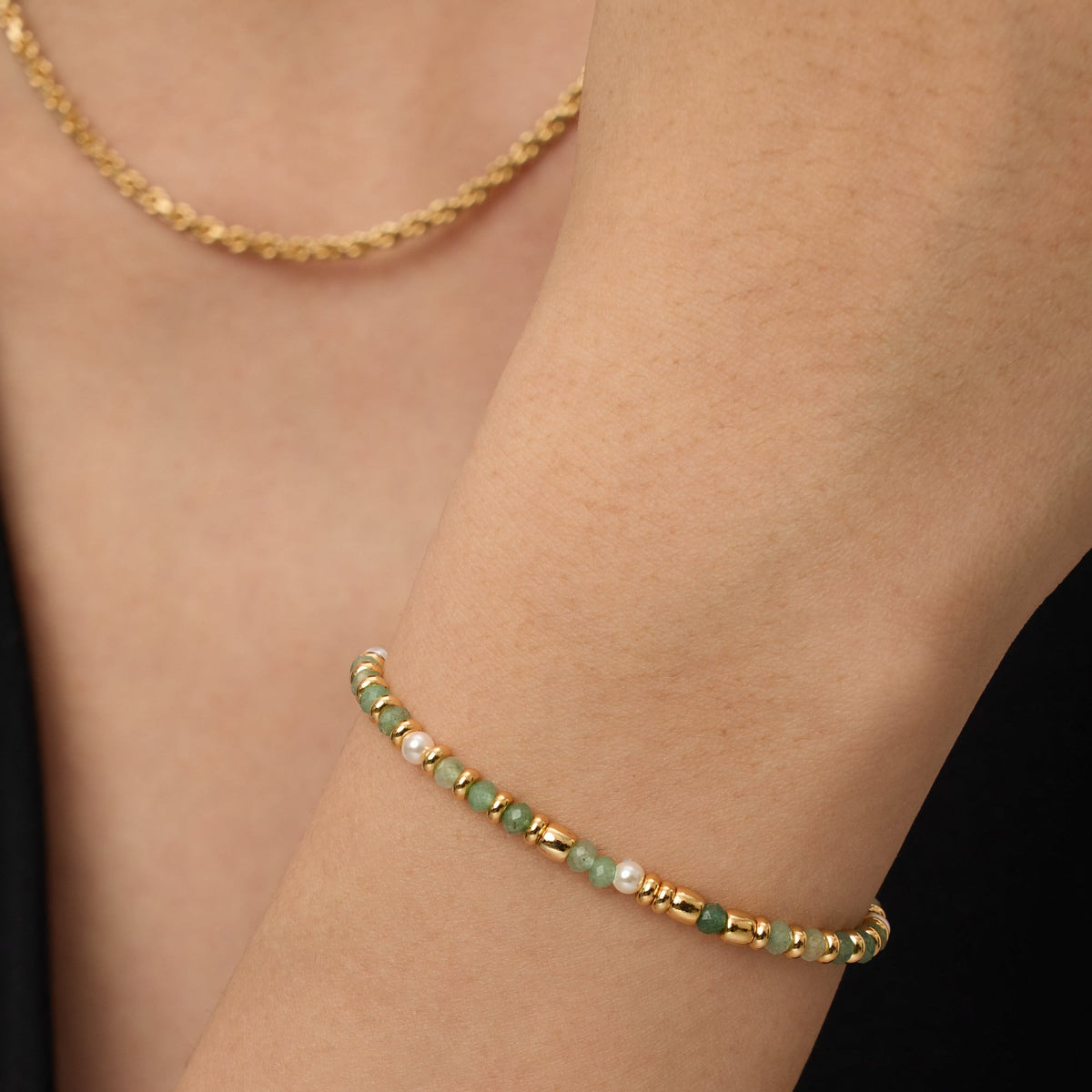 Bracelet serein en amazonite et perles