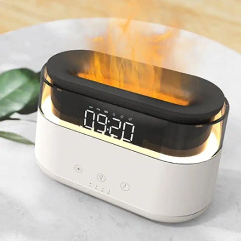 Flame Essential Oil Diffuser & Alarm Clock, 180ml, Night Light, Timer