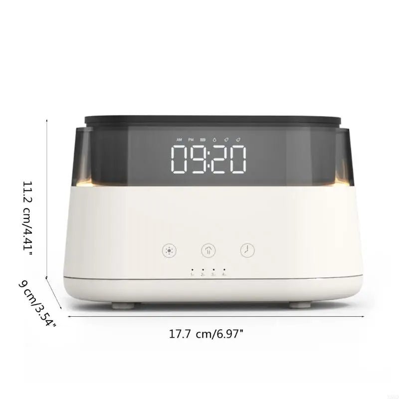 Flame Essential Oil Diffuser & Alarm Clock, 180ml, Night Light, Timer