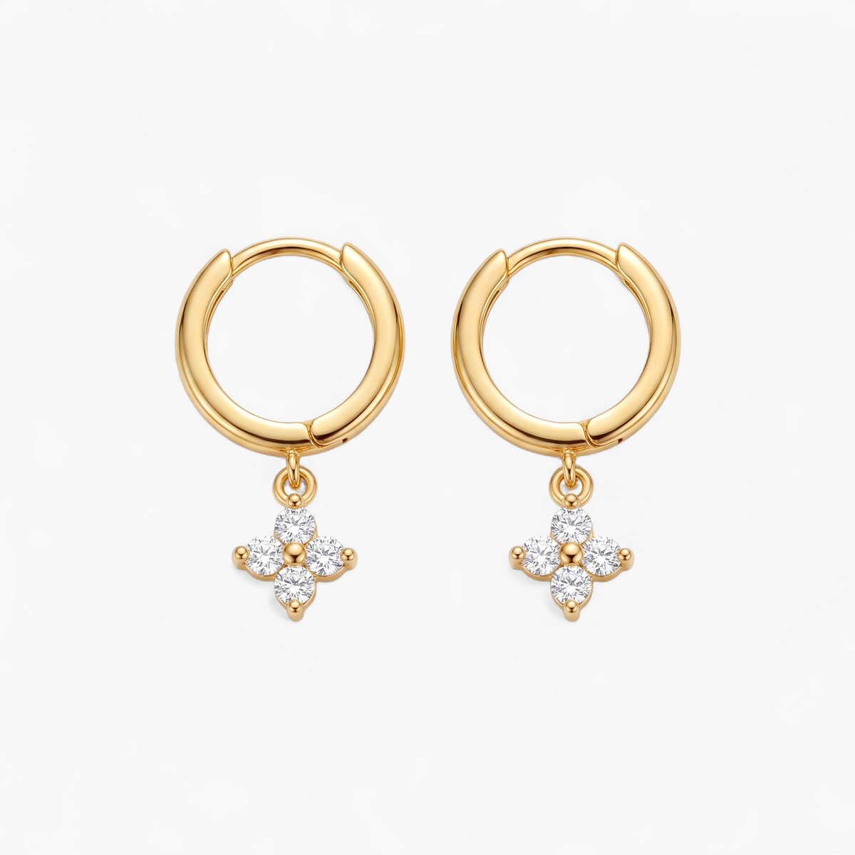 Mia Clover Mini Hoop Earrings - Gold