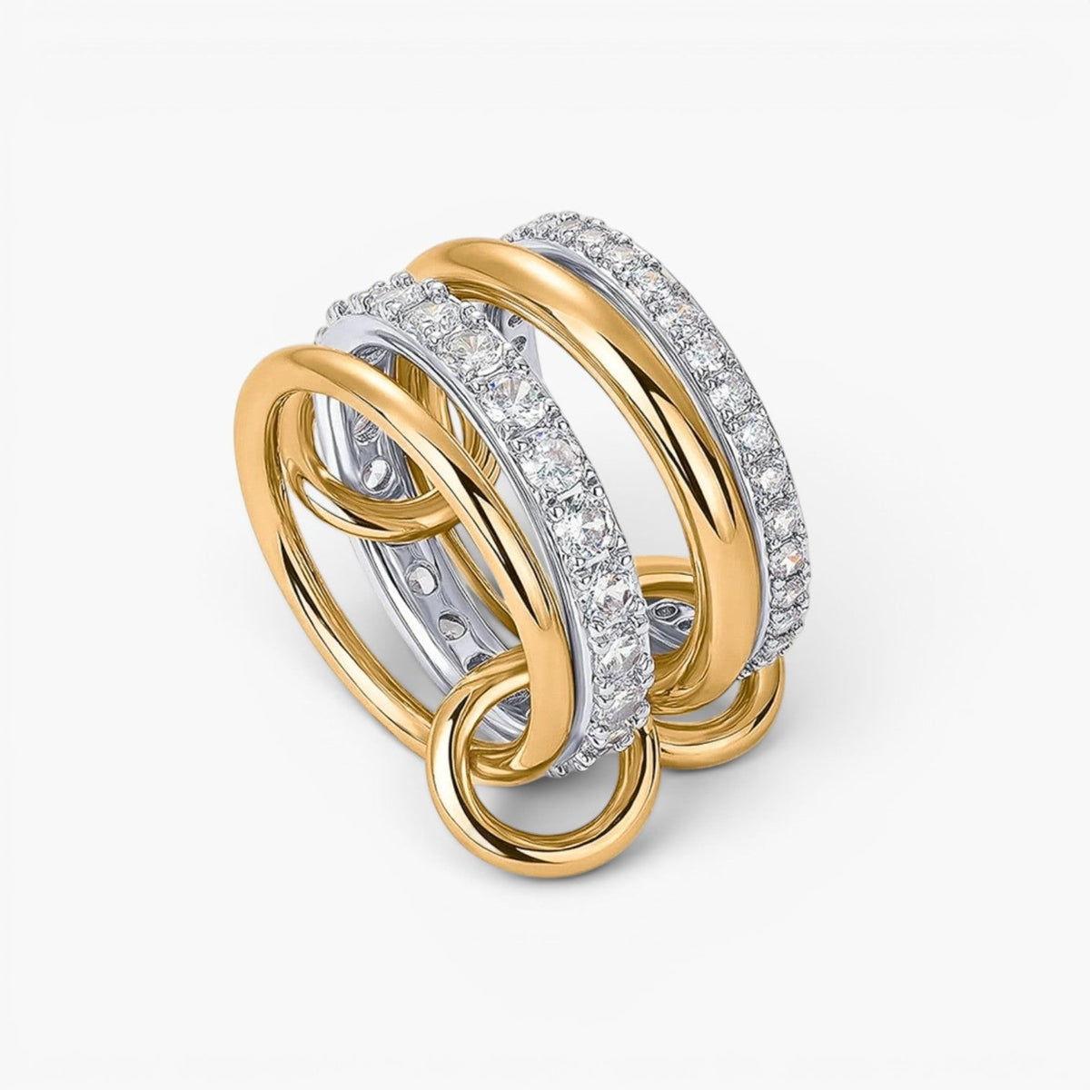 Bague signature Valora empilable en métaux mixtes