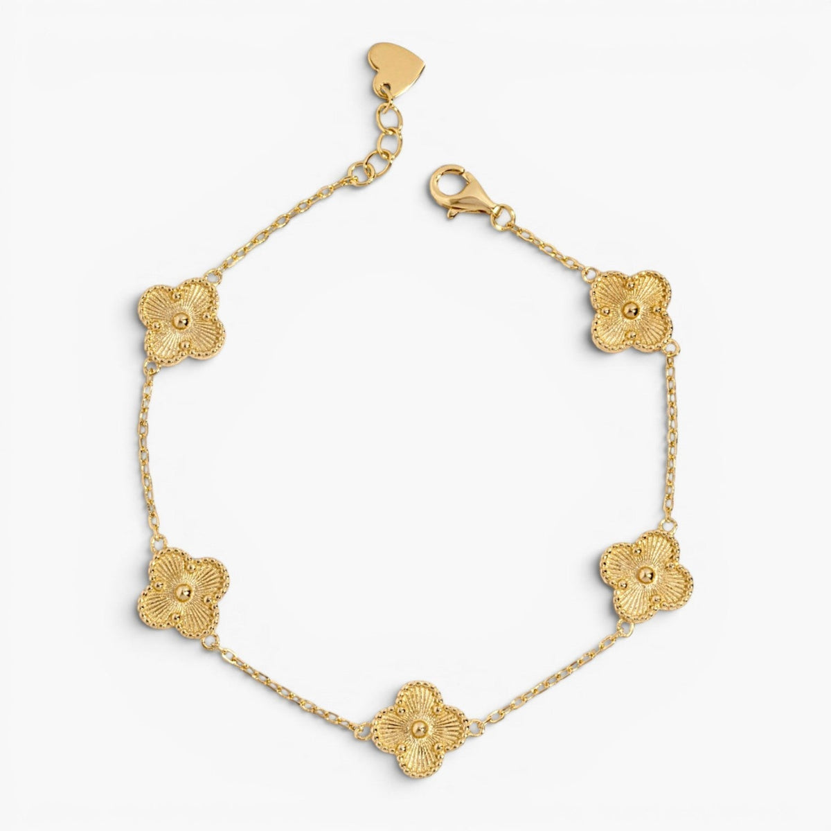 Pulsera de trébol de la suerte detallado