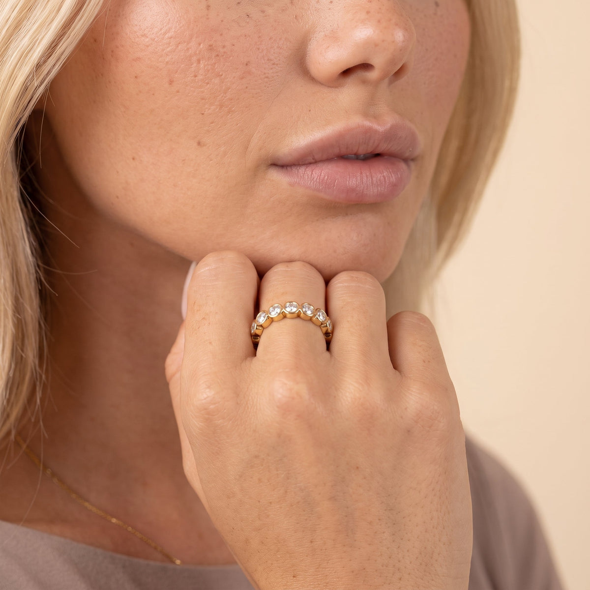 Bague empilable en zircone cubique