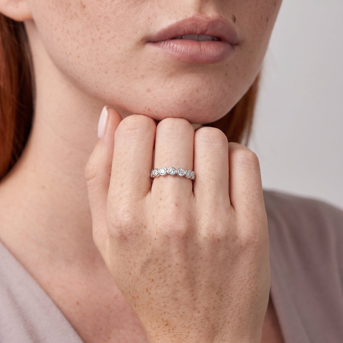 Bague empilable en zircone cubique