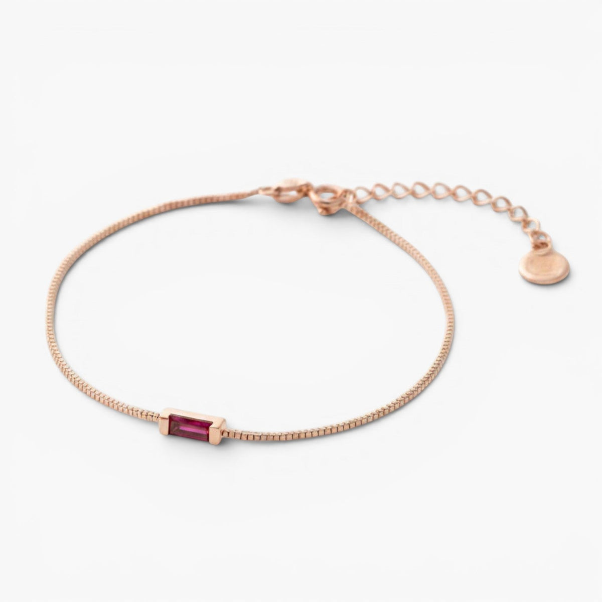 Bracelet chaîne à pierre de naissance taille baguette