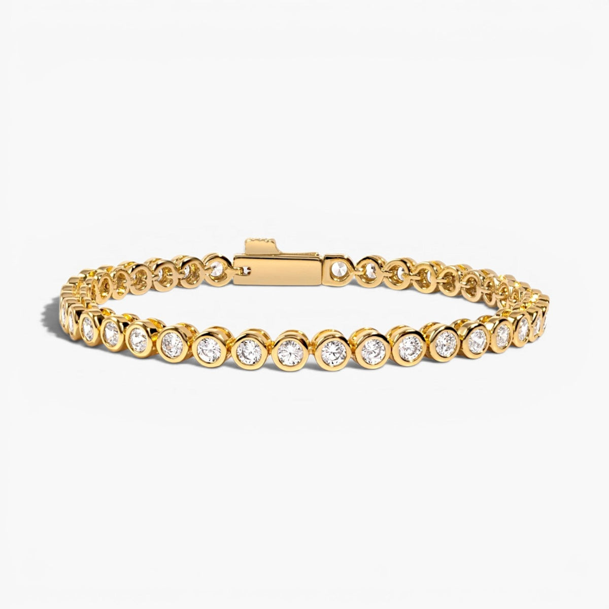 Bracelet tennis rond en zircone cubique sertie clos