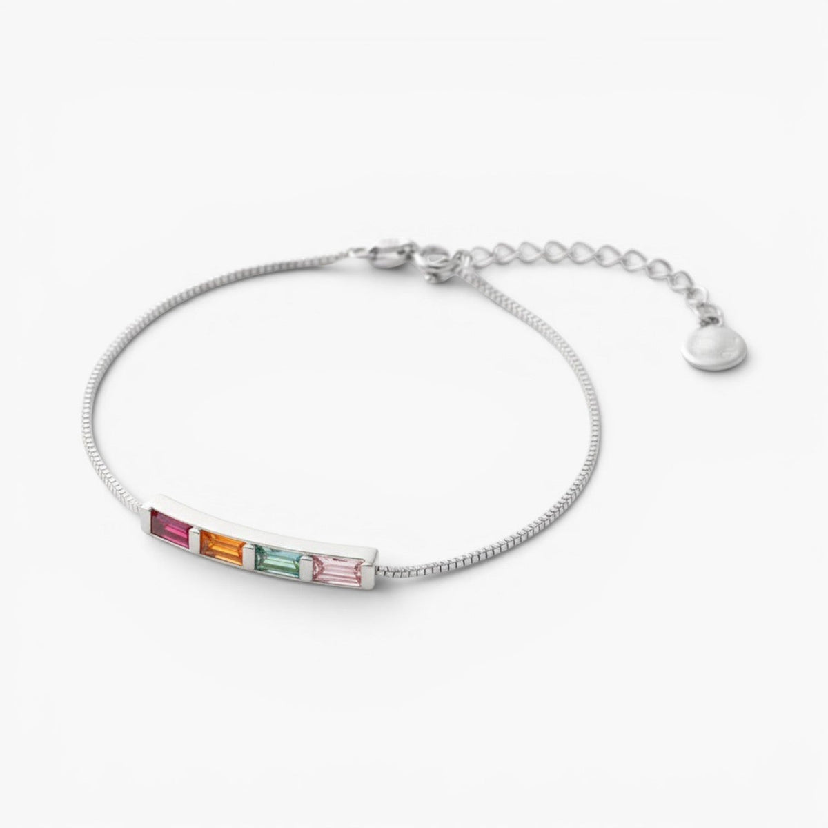 Bracelet chaîne à pierre de naissance taille baguette