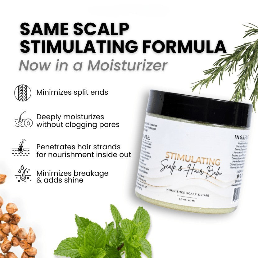 Stimulating Scalp & Hair Balm for Dry Scalp, Frizz, Moisture & Healthy Hair