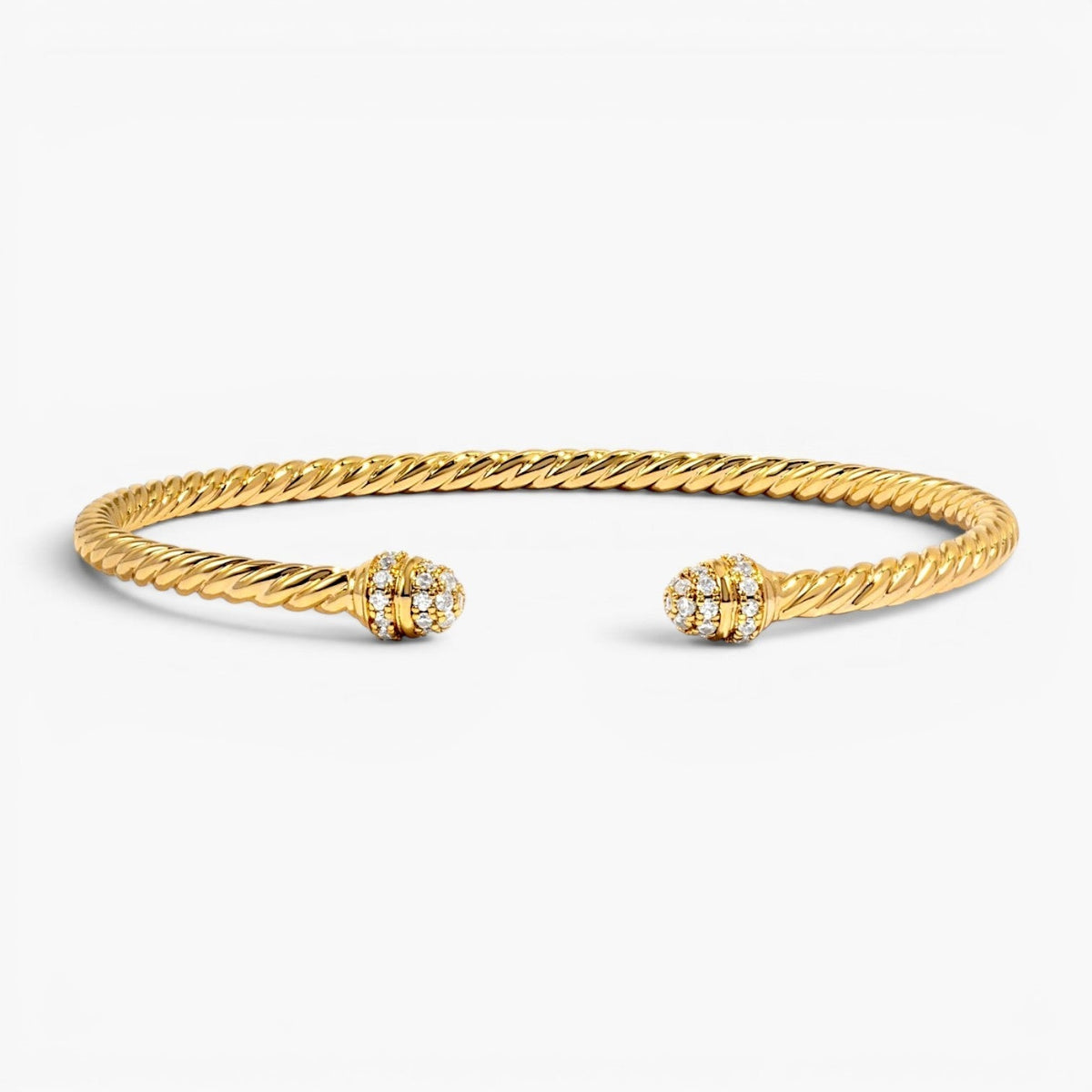 Bracelet manchette jonc torsadé doré ajustable