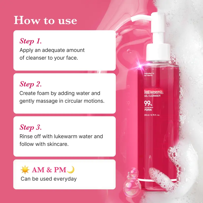 PDRN Jelly to Foam Cleanser with Collagen & Hyaluronic Acid for Hydration & Pore Care