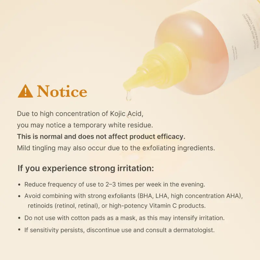 Kojic Acid Turmeric Toner for Hyperpigmentation, Uneven Tone & Texture