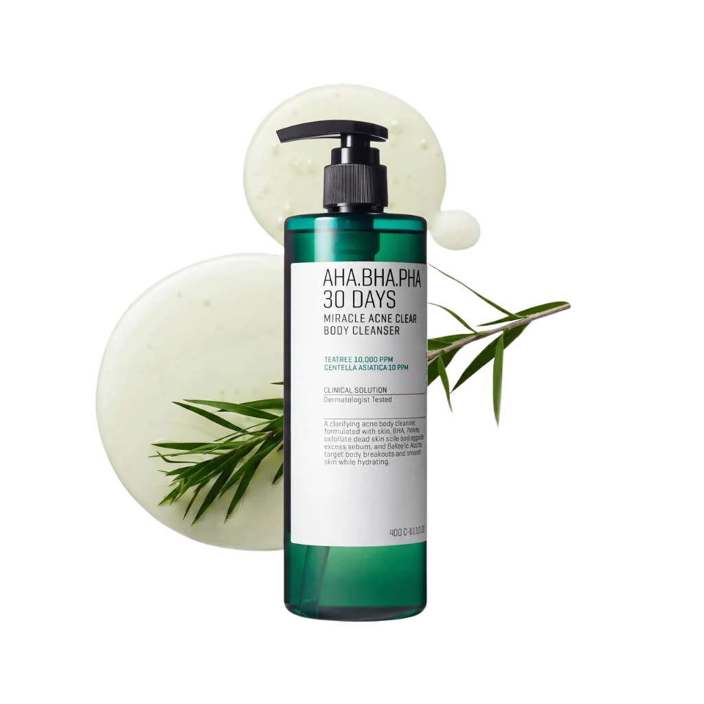 AHA BHA PHA 30 Days Miracle Acne Clear Body Cleanser with Salicylic Acid for Breakouts and Clogged Pores