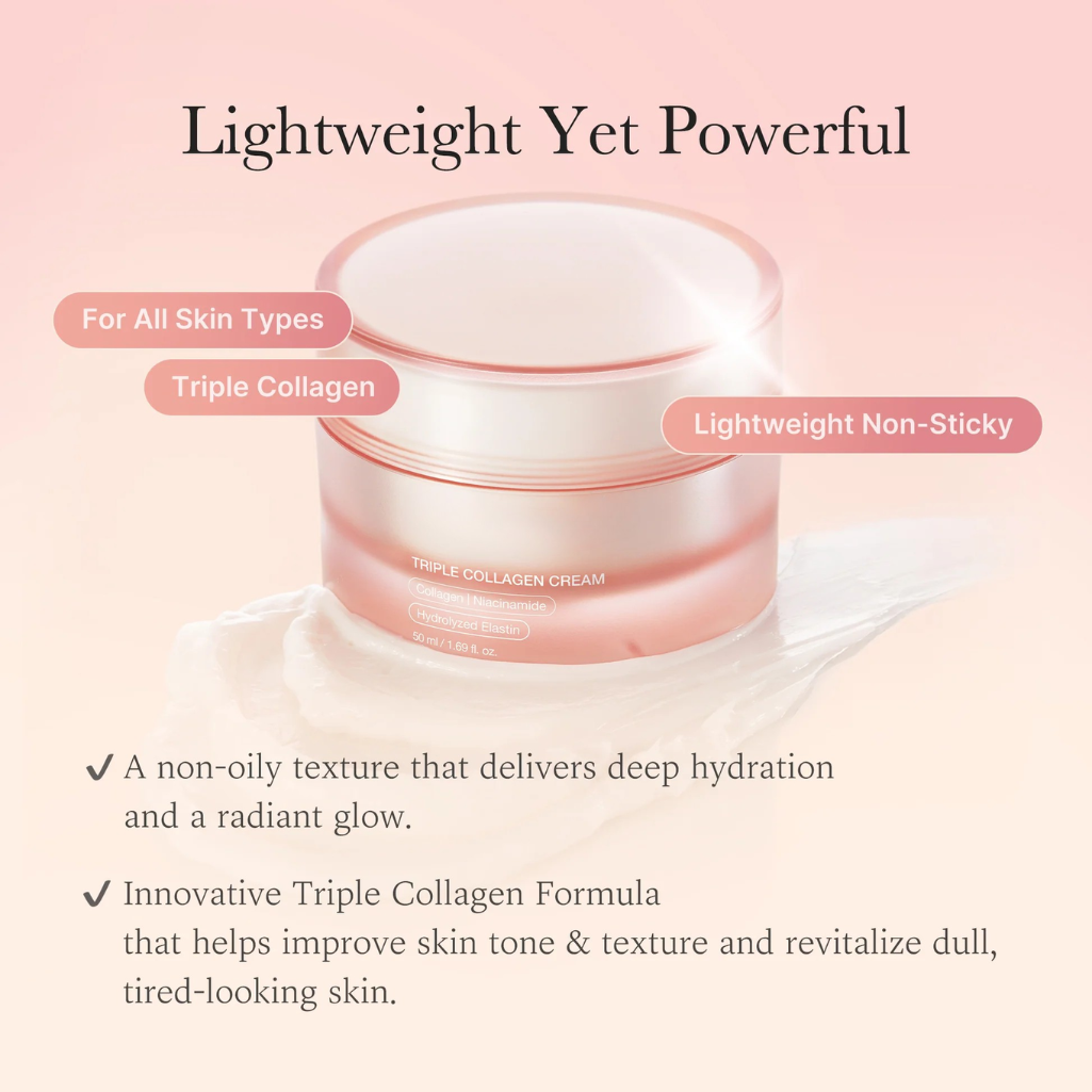 Triple Collagen Cream Korean Skincare for Wrinkles, Firming & Skin Barrier