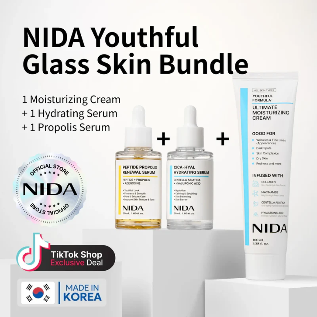 NIDA Youthful Glass Skin Bundle with Collagen and Hyaluronic Acid