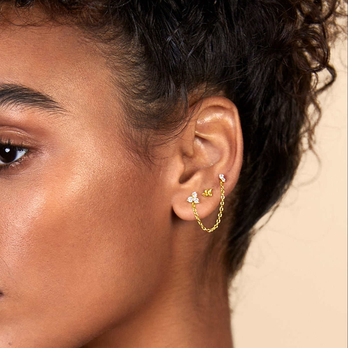 Celia Lotus Flat Back Stud Earrings