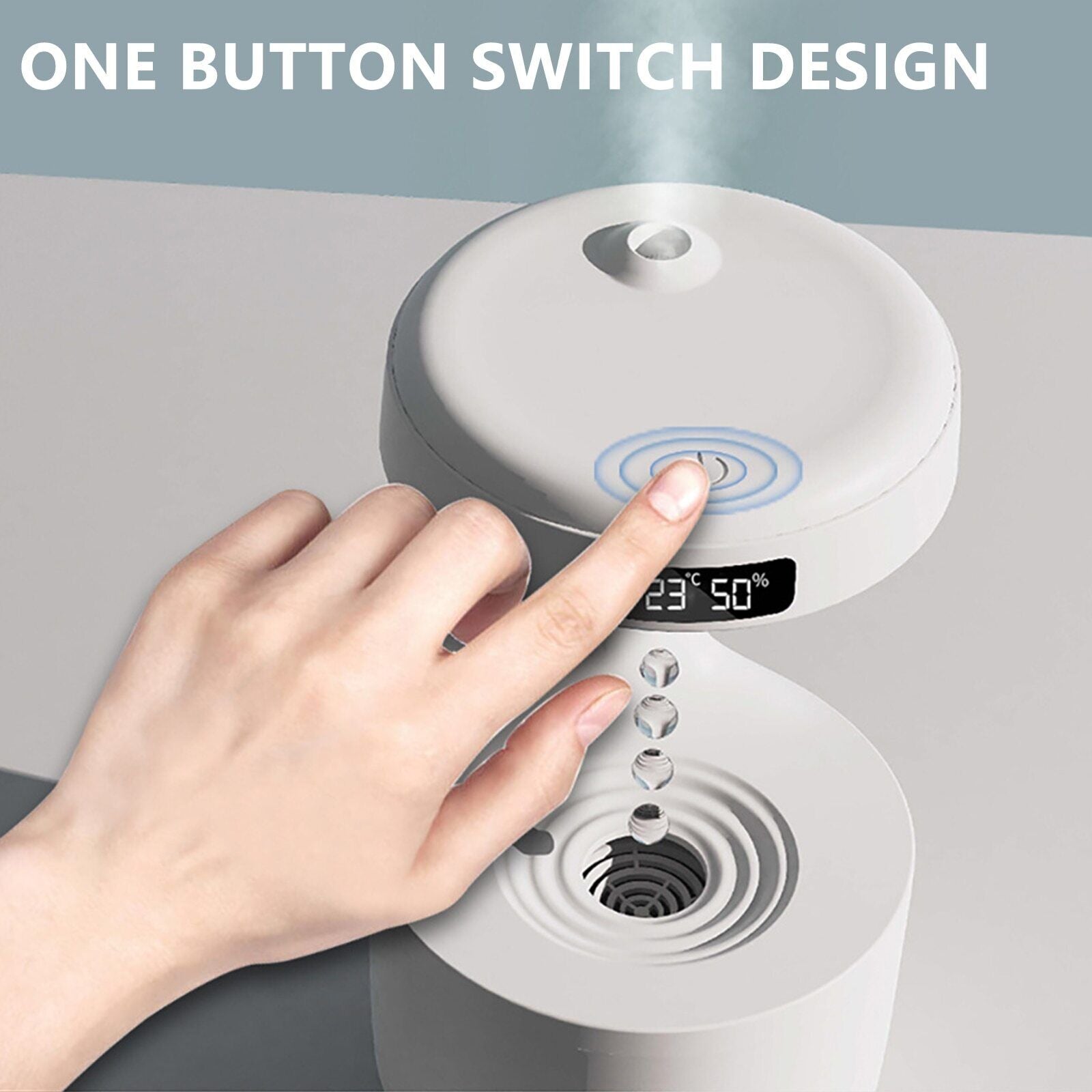 Anti Gravity Humidifier, Water Drop Mist Effect, Ultrasonic, Auto Shut-Off