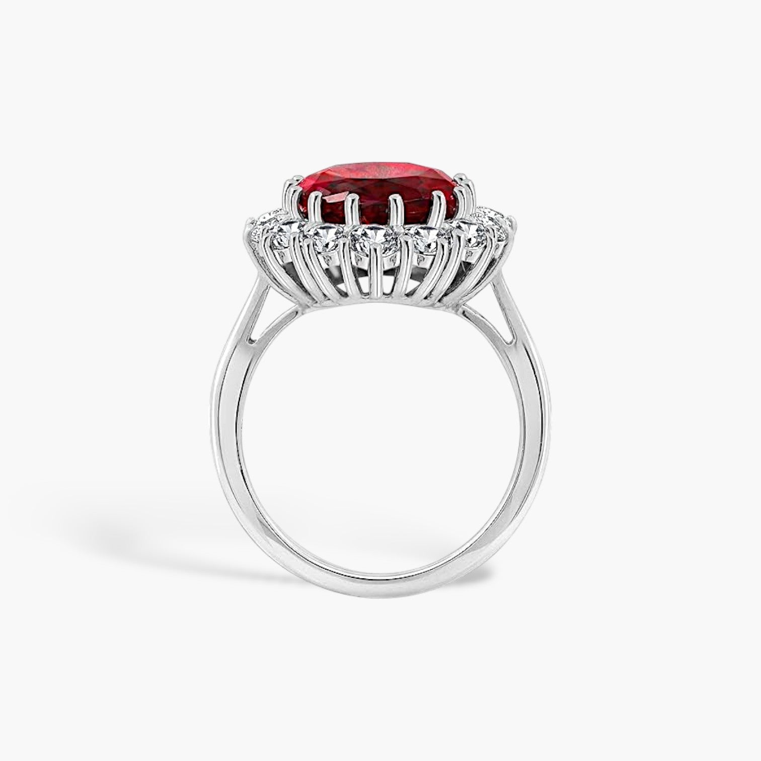 Scarlet Ruby Halo Ring
