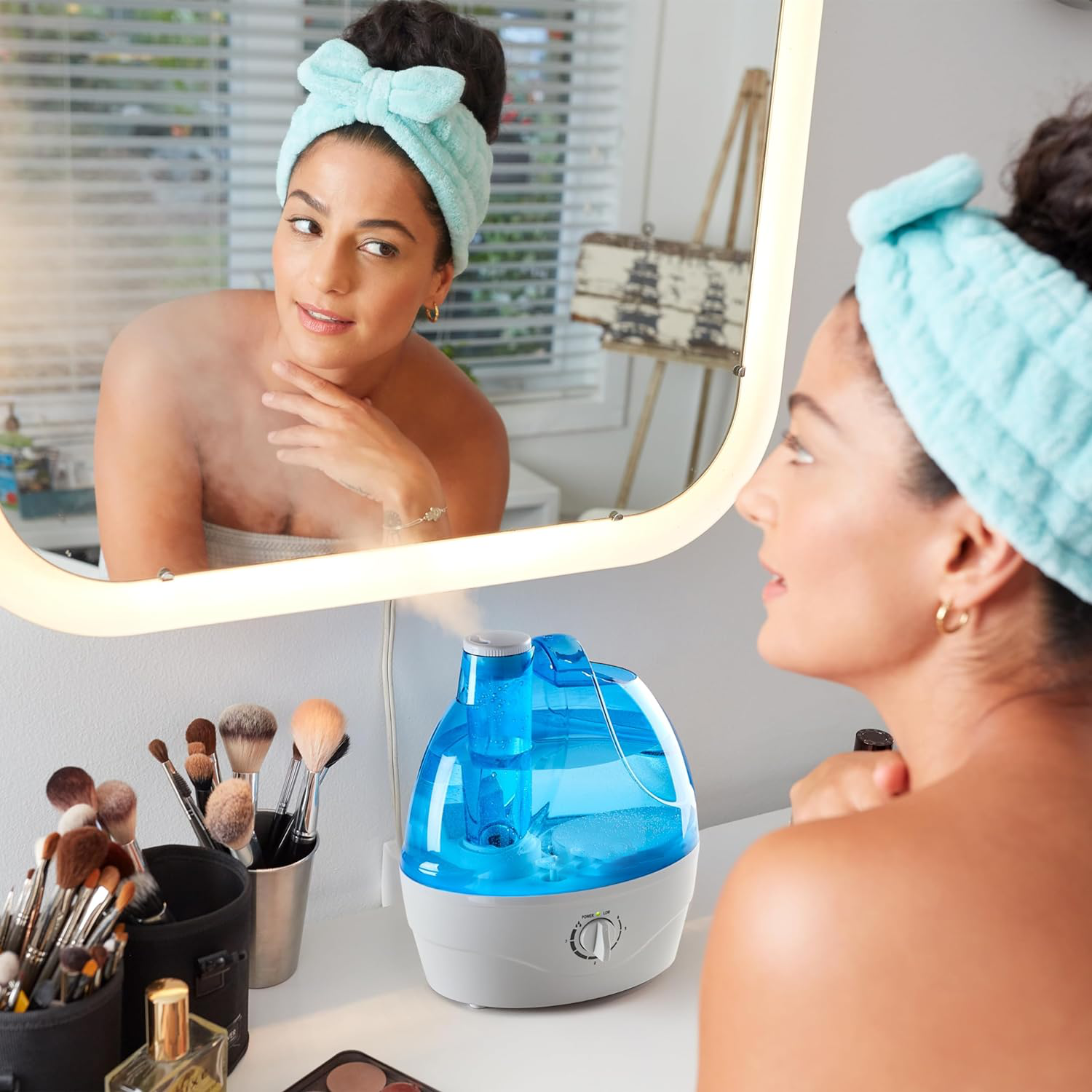 Cool Mist Humidifier 2.2L, 400 sq ft, Filterless, 360 Nozzle, Auto Off