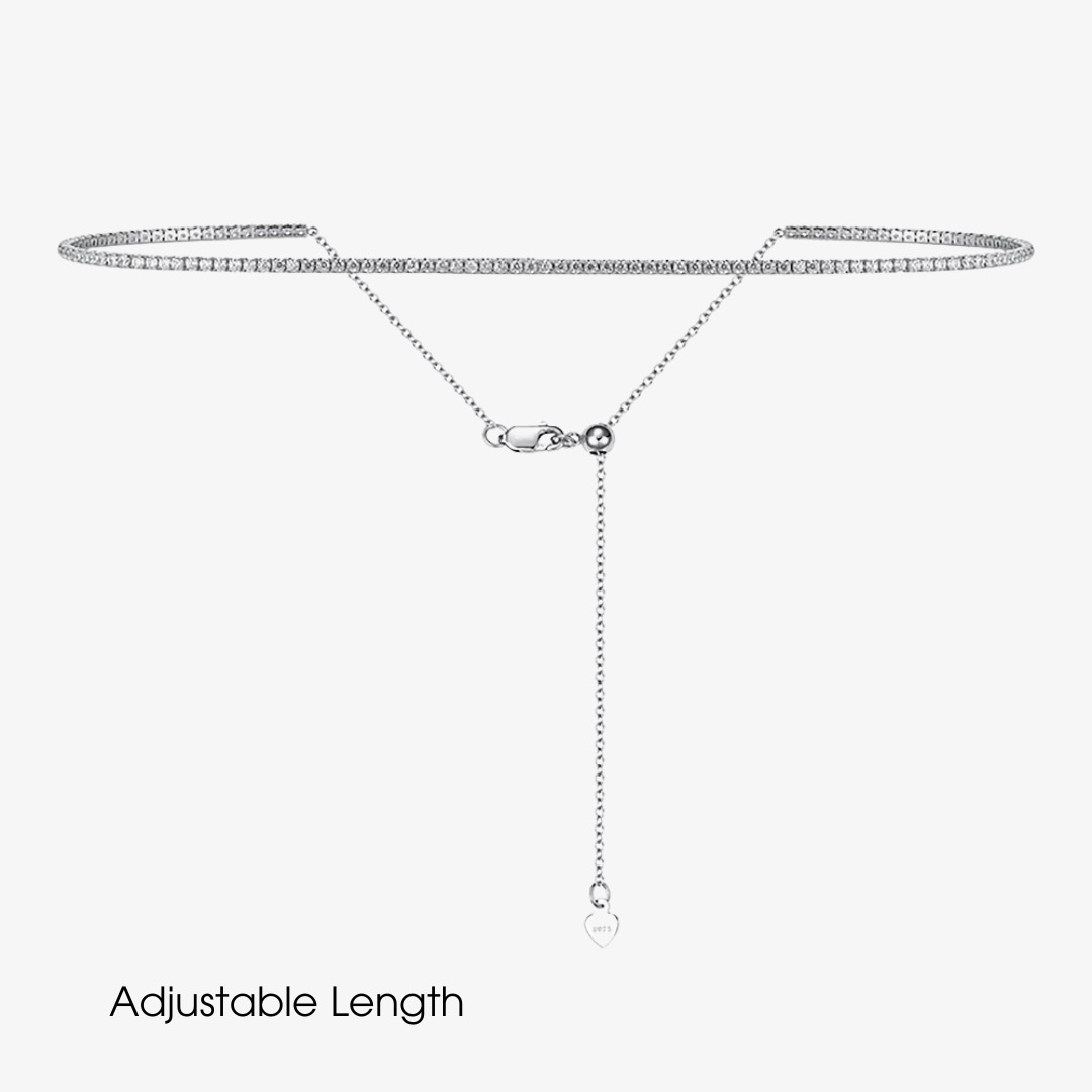 Refined Adjustable Tennis Necklace