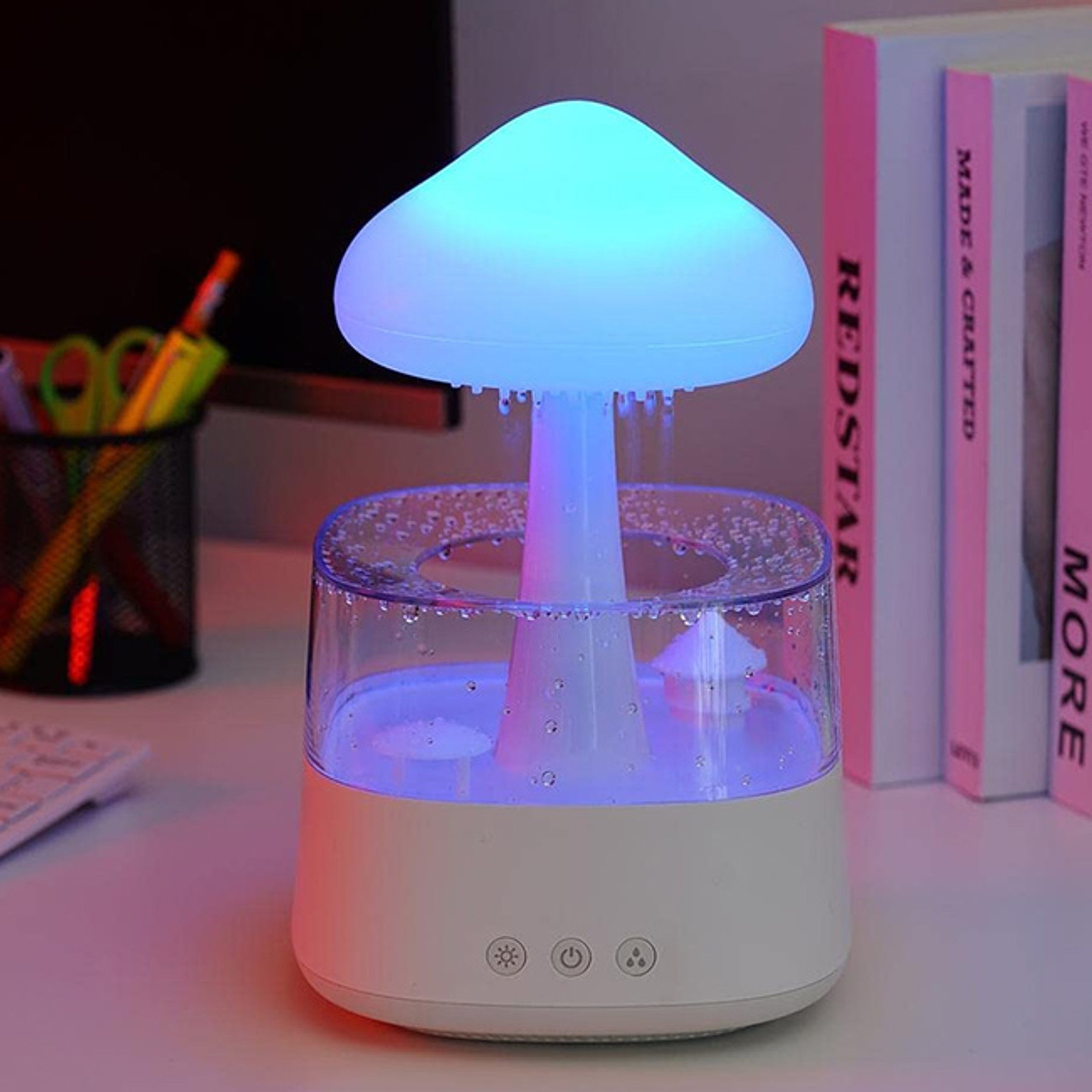 Rain Cloud Humidifier & Diffuser, Rain Sound, 7 LED, 15H Rechargeable