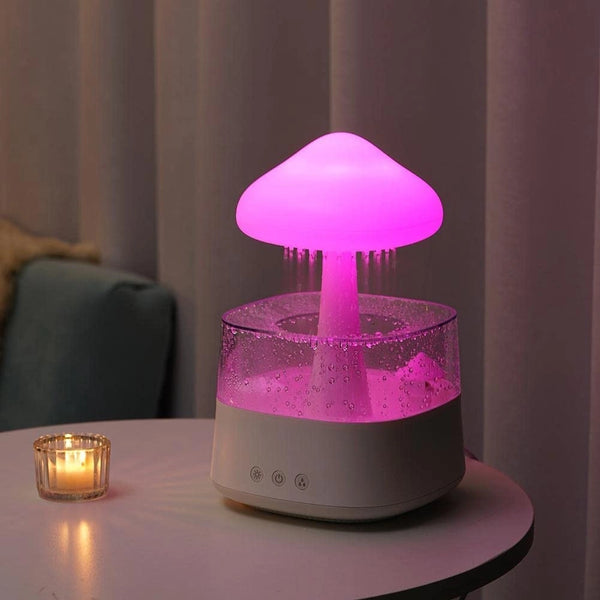 Rain Cloud Humidifier & Diffuser, Rain Sound, 7 LED, 15H Rechargeable