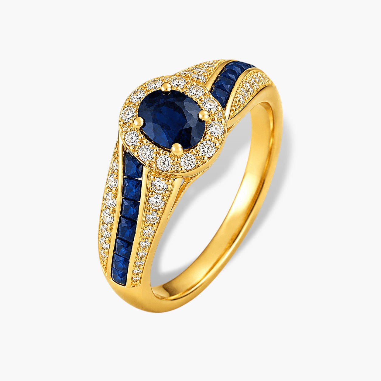 Celestia Dark Blue Topaz Ring