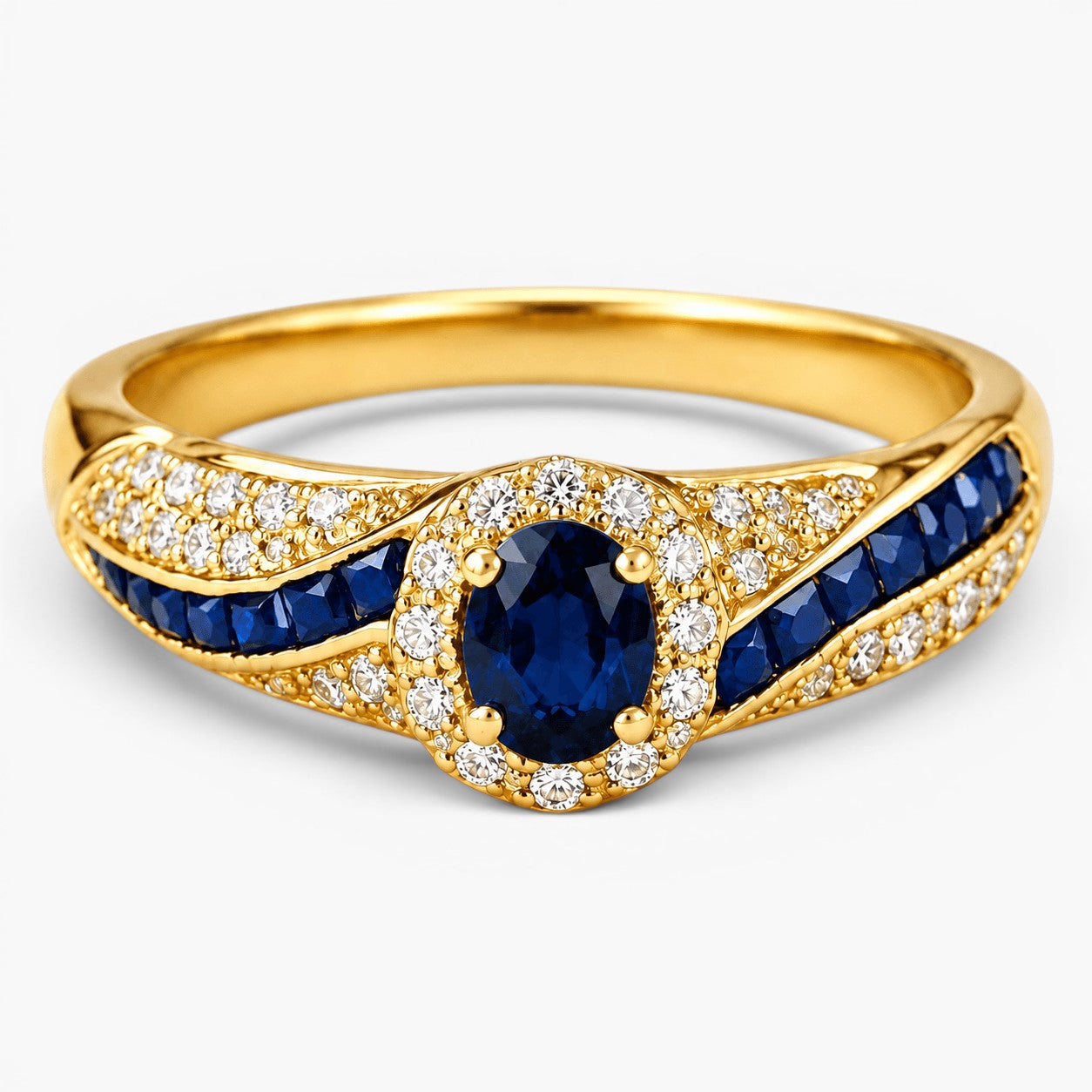 Celestia Dark Blue Topaz Ring