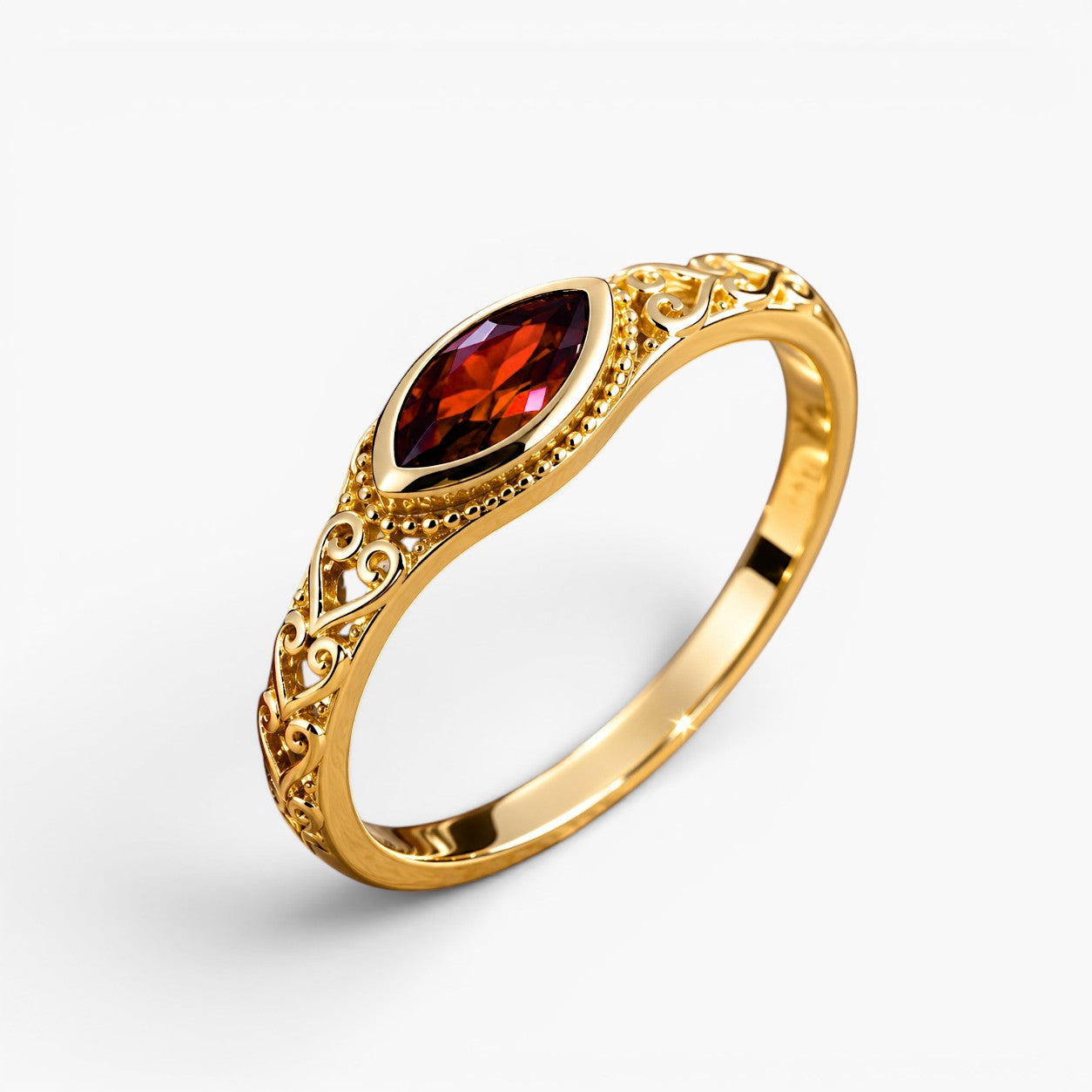 Vintage Ruby Marquise Ring
