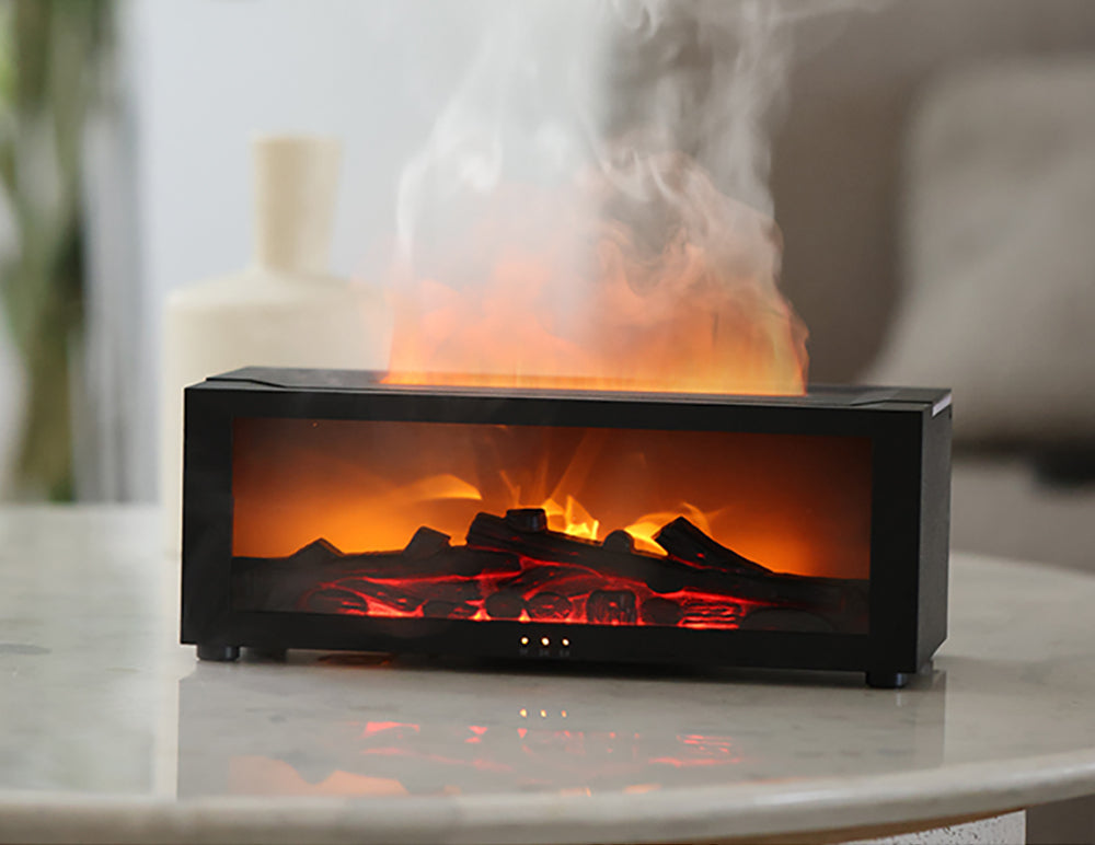 Aroma Diffuser & Humidifier, Flame Effect, 150ml, USB-C, Remote, 30dB