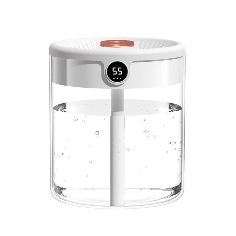 Air Humidifier 2L, Dual Mist Output, Digital Display, USB, Ambient Light