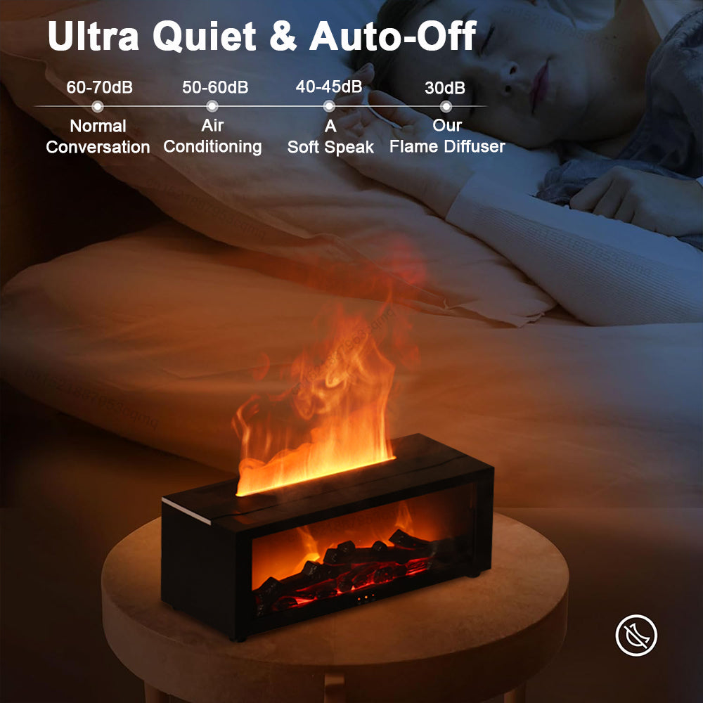 Aroma Diffuser & Humidifier, Flame Effect, 150ml, USB-C, Remote, 30dB