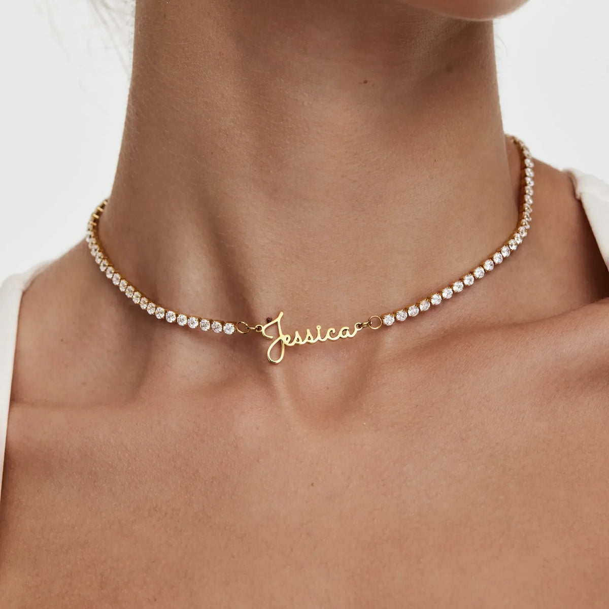 Custom Name Tennis Chain Necklace