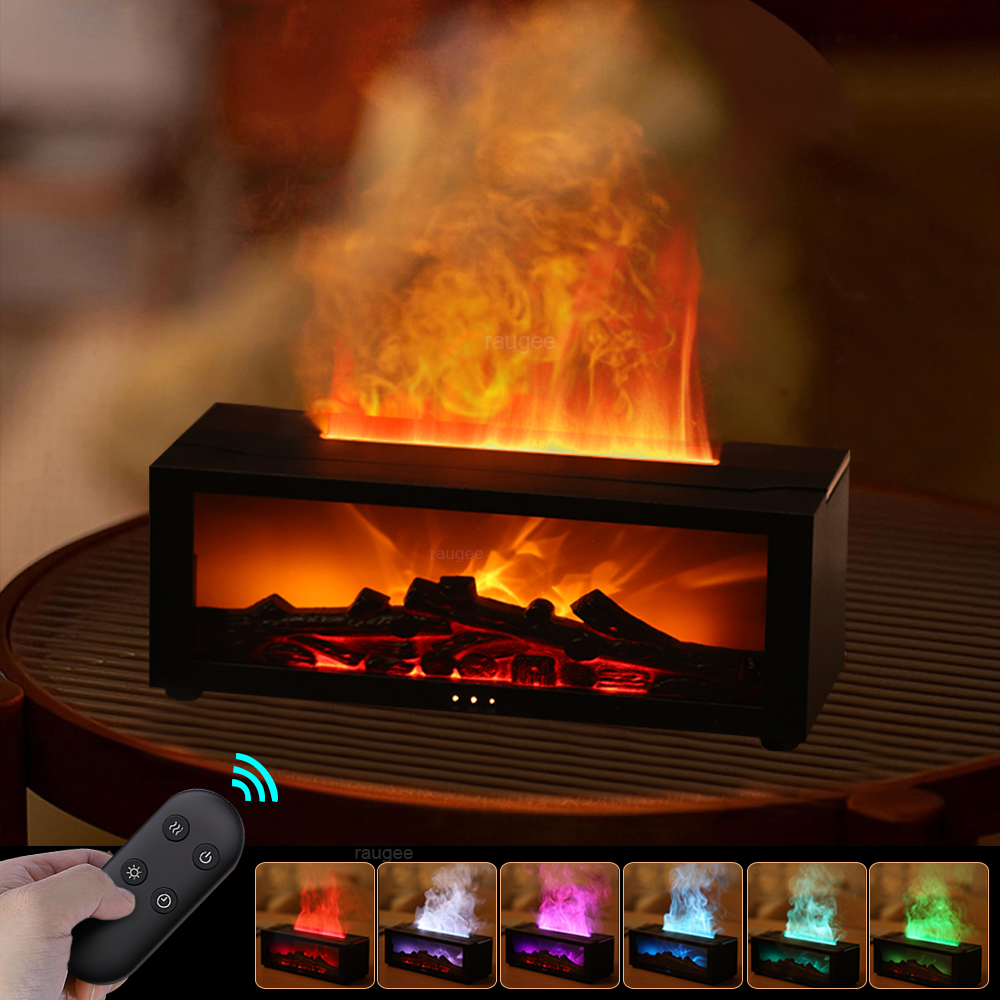 Aroma Diffuser & Humidifier, Flame Effect, 150ml, USB-C, Remote, 30dB