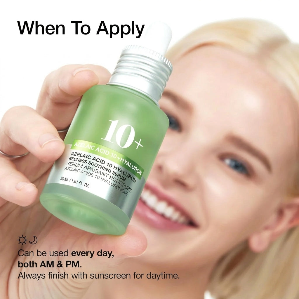 Azelaic Acid 10% Serum with Hyaluronic Acid for Redness & Uneven Skin Tone