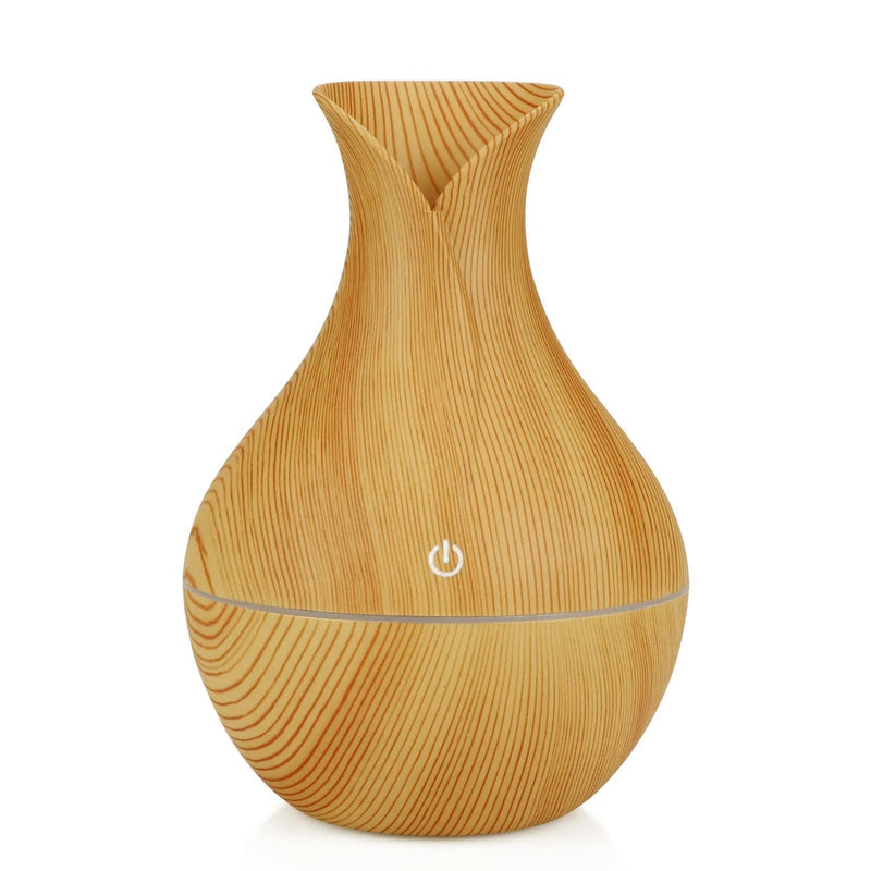 Wood Grain Essential Oil Diffuser 130ml, LED, Remote, 8H Auto Shut-Off