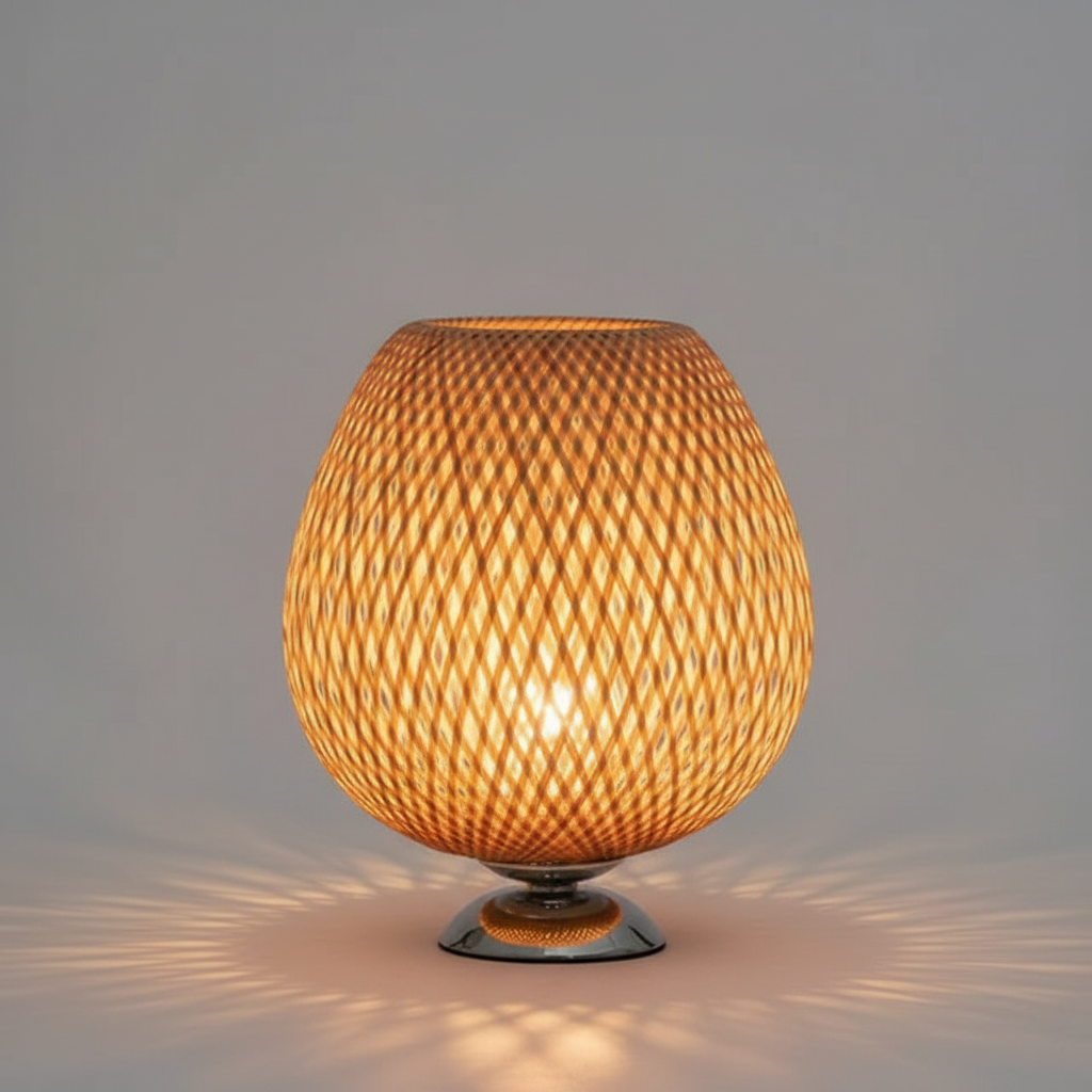 Vintage Bamboo Table Lamp | Rustic Bedside and Desk Lamp