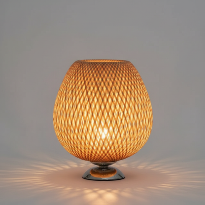Vintage Bamboo Table Lamp | Rustic Bedside and Desk Lamp