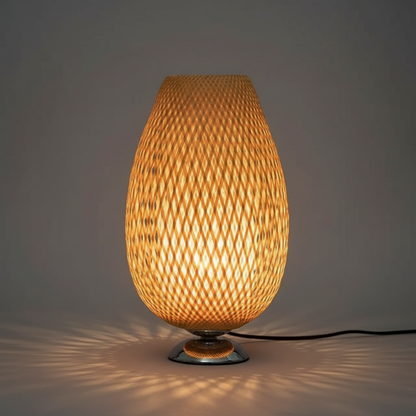 Vintage Bamboo Table Lamp | Rustic Bedside and Desk Lamp