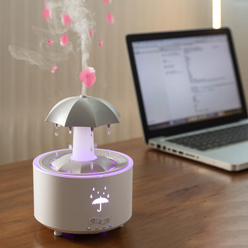 Aromatherapy Humidifier & Diffuser, 300ml, Rain Sound, 7 LED, Remote