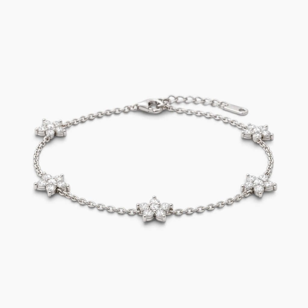 Mia CZ Flower Chain Bracelet