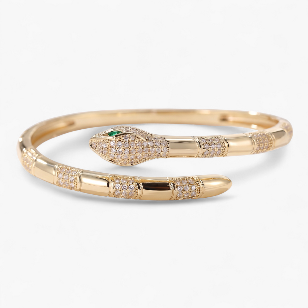 Snake Cuff Bangle Bracelet - Gold